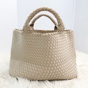 Naghedi Cream Woven Tote Bag